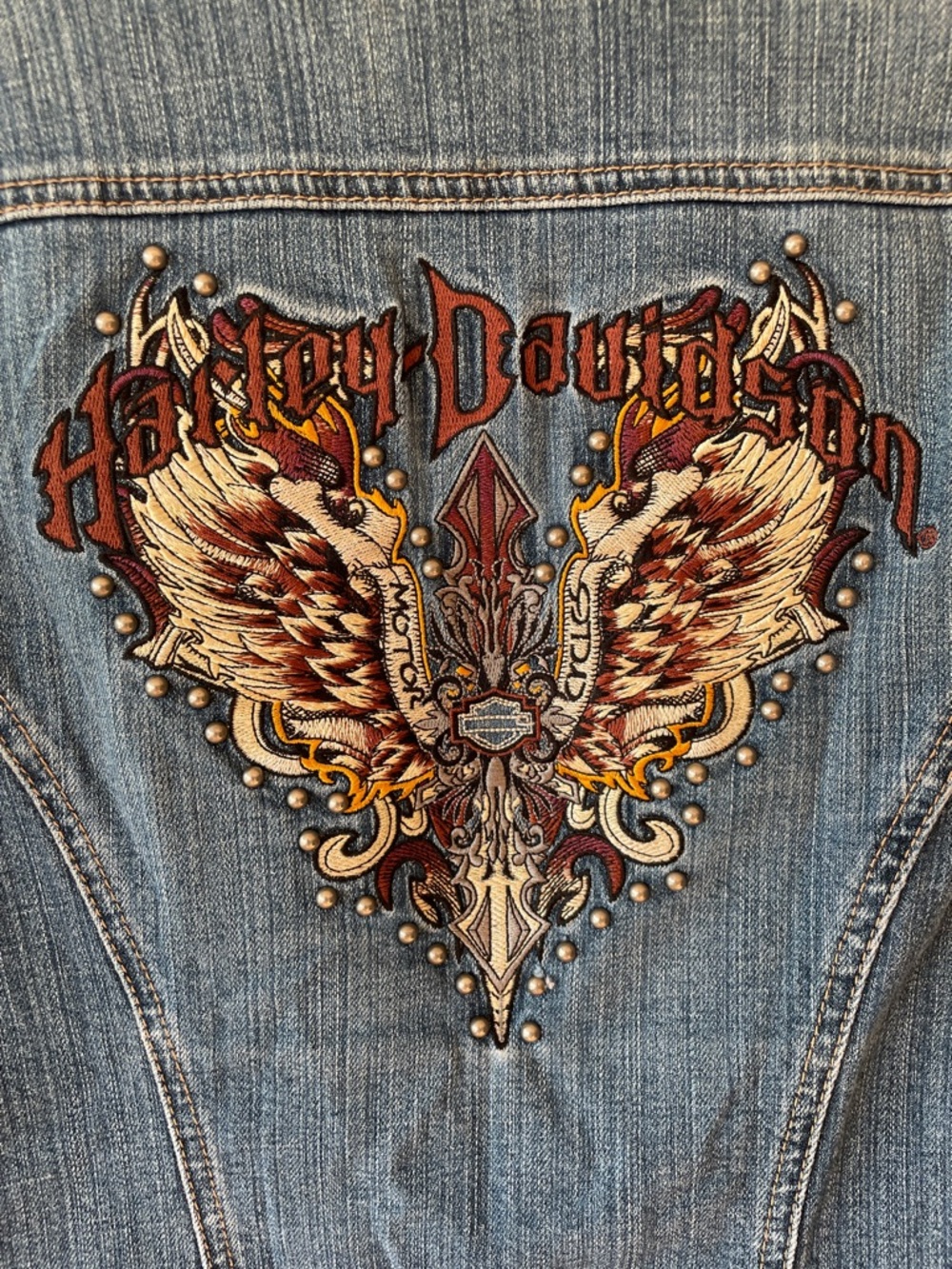 Harley-Davidson Women's Blue Denim Zip Jacket with Embroidered Logo - Picture 5 of 5